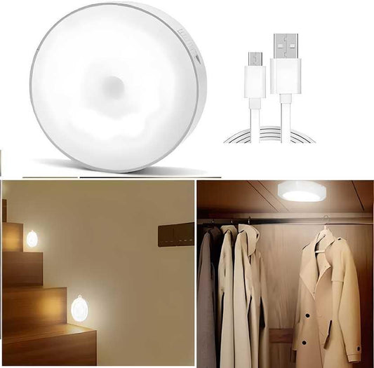 Motion Sensor Light for Home with USB Charging Wireless Self Adhesive LED Night Light	(Pack Of 2)